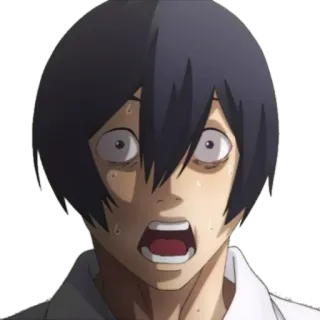 😰 Anime, Manga, Impactado, Cara, Expresión, Pánico telegram sticker