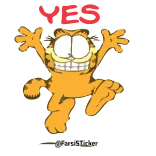 👍 Garfield YGG garfield, personagem de desenho animado, humor, ofensivo, meme telegram sticker