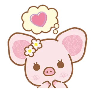 💘 lindo, animal, dibujos animados, corazón, amor, cerdo telegram sticker