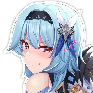 😜 Eula Genshin Impact Аниме, Игра, Эула, Genshin Impact, Персонаж, Вайфу, Милый, Самодовольный telegram sticker