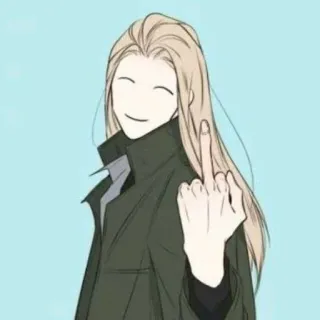 🖕 средний палец, грубый, оскорбительный, мультяшный, персонаж whatsapp sticker