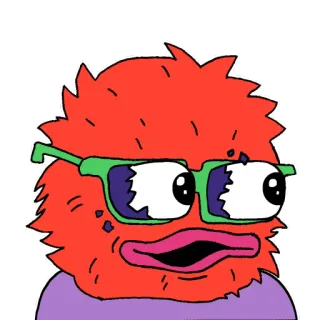 👀 potwór, kreskówka, śmieszne, okulary, czerwony, oczy telegram sticker