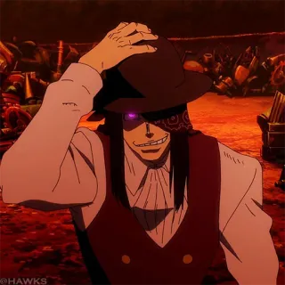 🃏 Sho Kusakabe Fire Force Аниме, Fire Force, Шо Кусакабэ, Шляпа, Злодей telegram sticker