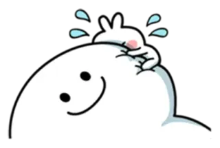 😭 coelho, fofo, desenho animado, feliz, sorrindo telegram sticker