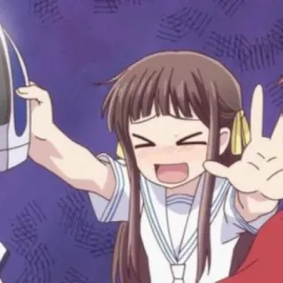 😣 Tohru Honda Fruits Basket Anime, Cartoon, Schattig, Meisje, Vrolijk, Manga telegram sticker