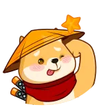 ☺️ Hund, Shiba Inu, Ninja, Süß, Lustig, Hut, Tier telegram sticker