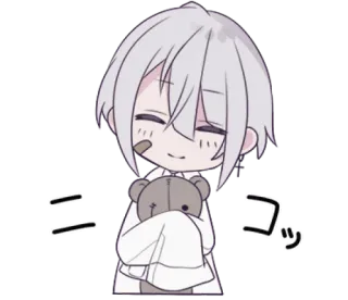 🍙 ニコッ Anime, Kawaii, Süß, Teddybär, Chibi telegram sticker
