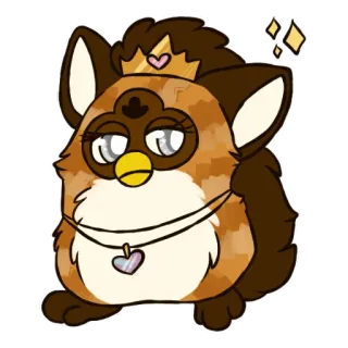 👑 Furby furby, toy, crown, kawaii, cute telegram sticker