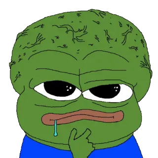 🤔 Pepe the Frog Pepe the Frog, meme, thinking, internet meme, frog, smug telegram sticker