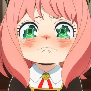 🙂 Anya Forger Spy × Family Anime, Chorando, Triste, Personagem, Desenho animado telegram sticker