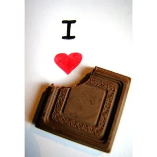 🍫 I ❤️ cioccolato, dolce, amore, dessert, cuore whatsapp sticker