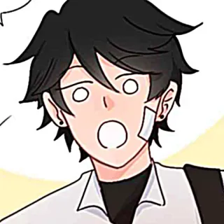 🐈‍⬛️ anime, jongen, verrast, geschrokken, cartoon, personage, mannelijk telegram sticker