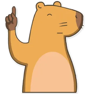 ☝ Капибара, Животное, Грызун, Милый, Наклейка, Мультфильм whatsapp sticker