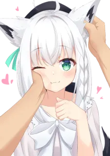 🥰 anime, cute, kawaii, fox girl, fubuki, virtual youtuber whatsapp sticker