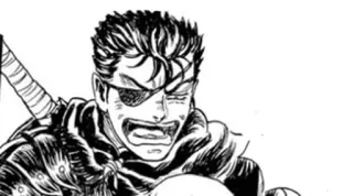 🖤 Guts Berserk manga, anime, sword, warrior, eyepatch whatsapp sticker