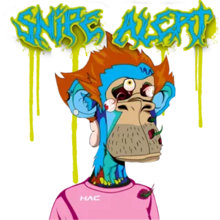 🔫 SNIPE ALERT mono, mono, nft, snipe, alerta, cripto, arte digital whatsapp sticker