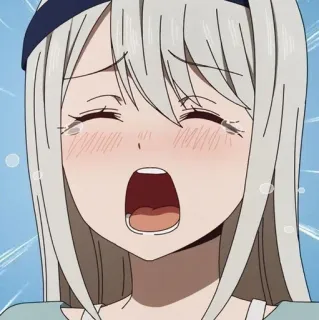 😭 Anime, Huilend, Verdrietig, Tranen, Vrouwelijk, Personage, Emotioneel whatsapp sticker
