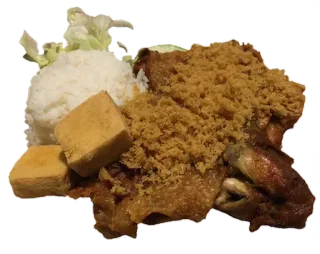 🍗 food, rice, fried chicken, tofu, cuisine telegram sticker