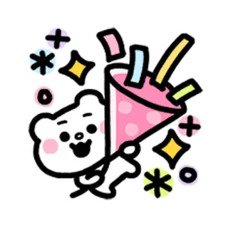 💨 สติกเกอร์, กระดาษโปรย, ปาร์ตี้, งานฉลอง, การ์ตูน, หมี, น่ารัก telegram sticker