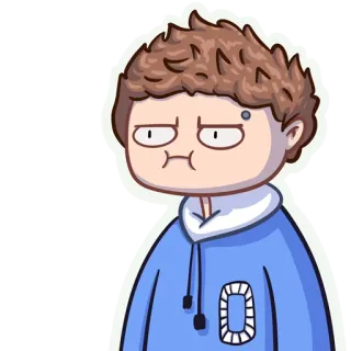 😐 kartun, karakter, ilustrasi, stiker, anak laki-laki, lucu, ekspresi, gambar whatsapp sticker
