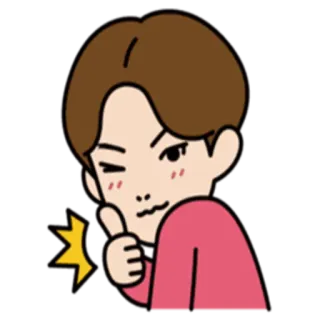 💙 cartoon, thumbs up, positive, approval, gesture, person whatsapp sticker