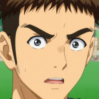 🙂 Anime, Charakter, Cartoon, Porträt, Gesicht, besorgt telegram sticker