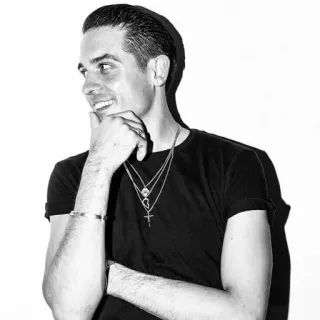 〰 G-Eazy musicista, rapper, ritratto, celebrità, G-Eazy, artista, bianco e nero telegram sticker