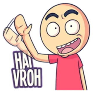 👋 HAI VROH cartoon, greeting, hai, vroh, character, friendly telegram sticker