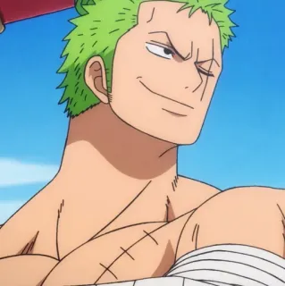 🍾 Zoro One Piece Аниме, Ван Пис, Зоро, Ророноа Зоро, Мечник, Зеленые волосы telegram sticker