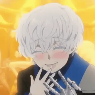 💙 Anime, Personagem, Ilustração, Mangá, Sorriso, Fofo, Arte telegram sticker
