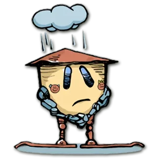 😔 дом, грустный, дождь, облако, мультик, наклейка telegram sticker