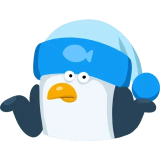 😐 pinguino, cartone animato, sticker, animale, carino, assonnato whatsapp sticker