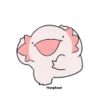 🤣 axolotl, carino, animale, cartone animato, rosa, adesivo whatsapp sticker