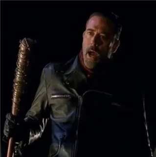😬 Negan The Walking Dead злодей, бейсбольная бита, зомби, ходячие мертвецы, люсиль whatsapp sticker