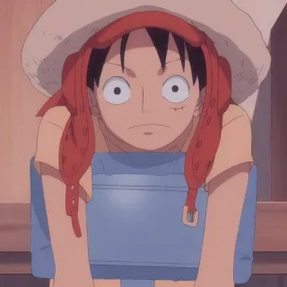 😟 Monkey D. Luffy One Piece Monkey D. Luffy, One Piece, Anime, Dessin animé, Personnage, Manga telegram sticker