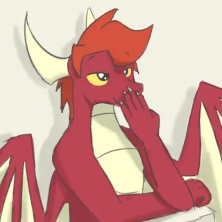 😏 smok, kreskówka, fantasy, antro, stworzenie, skrzydła, uśmiech telegram sticker