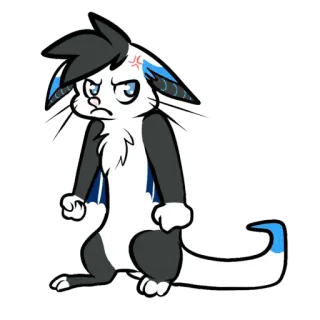 😡 cartone animato, animale, gatto, arrabbiato, peloso, personaggio, carino telegram sticker