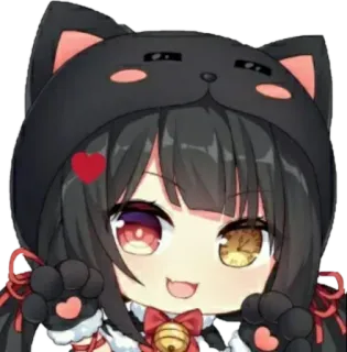 🥀 Anime, Chat, Fille, Mignon, Kawaii, Chibi whatsapp sticker