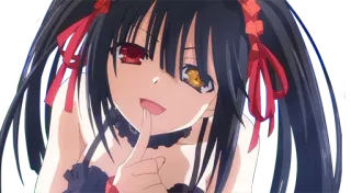 😏 Anime, Garota, Olho vermelho, Olho amarelo, Dedo telegram sticker