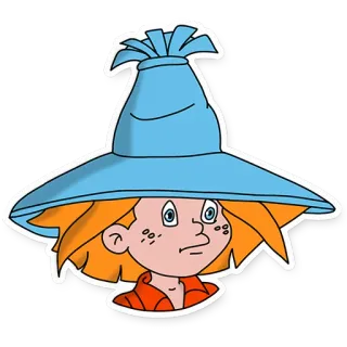 😯 desenho animado, personagem, ilustração, sardas, chapéu telegram sticker