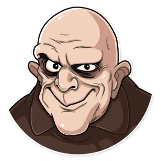 😉 Uncle Fester The Addams Family tenebroso, dibujos animados, personaje, humor, familia addams telegram sticker