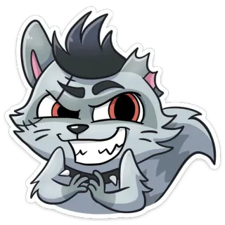 😈 Cartoon, Tier, Katze, Böse, Gruselig, Halloween telegram sticker