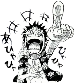 🤪 Luffy One Piece 애니메이션, 만화, 원피스, 루피, 만화영화, 손가락 telegram sticker