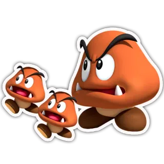 😠 Goomba Super Mario Goomba, Super Mario, Nintendo, Videojuego, Enemigo whatsapp sticker