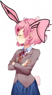 💕 Natsuki Doki Doki Literature Club! natsuki, anime, manga, doki doki literature club, króliczek, słodki telegram sticker