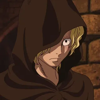 🔥 Sabo One Piece Anime, One Piece, Sabo, Personagem, Com capuz, Cabelo loiro telegram sticker