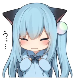 😭 Animé, Manga, Mignon, Kawaii, Fille, Larmes, Pleurs whatsapp sticker