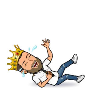 😂 bitmoji, könig, lachen, royal, lustig, cartoon, krone telegram sticker