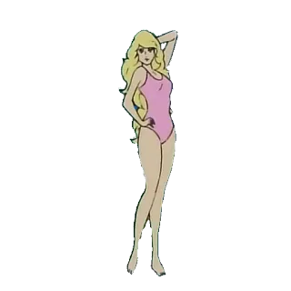 💃 phụ nữ, áo tắm, cô gái, tóc vàng, phim hoạt hình, anime telegram sticker