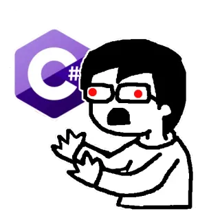 😡 C#, Programmierung, Codierung, Software, Entwicklung, verängstigt, Cartoon whatsapp sticker